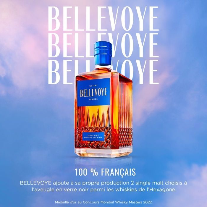 BELLEVOYE - BLUE - Whisky - Triple Malt - Origine: Francia - 40% di alcol - bottiglia da 70 cl