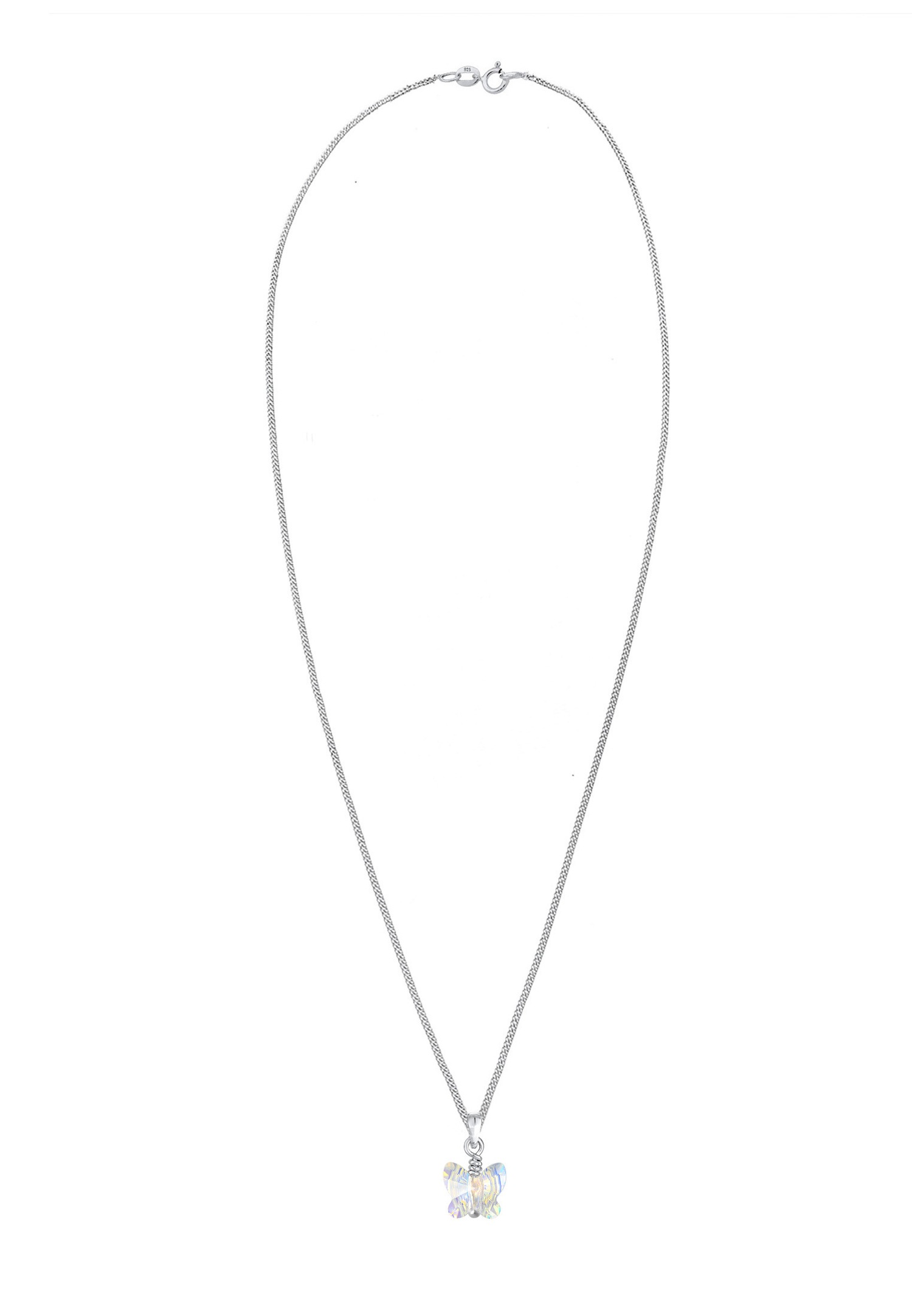 Elli Enfants pendentif papillon étincelant avec cristal en argent sterling 925
