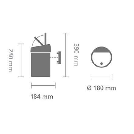 Cestino BRABANTIA Touch - 3L - Acciaio opaco