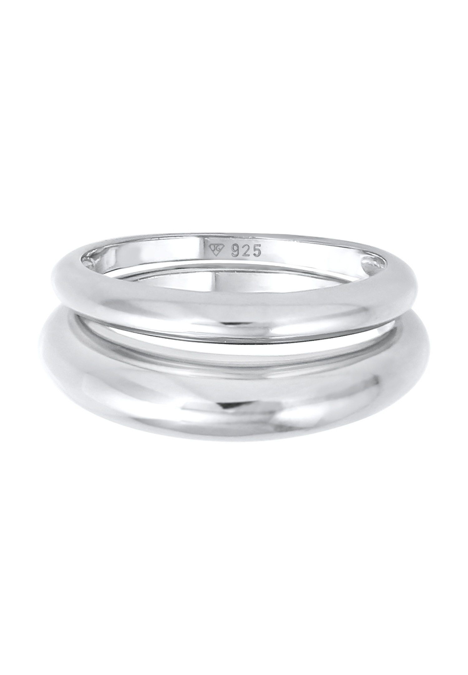 Elli PREMIUM Jeu de bagues pour femmes - Basic Chunky Trend Blogger en argent sterling 925
