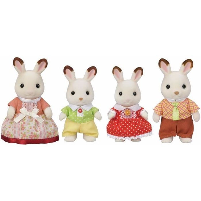 Schokoladenhasenfamilie – Sylvanian Families – 5655 – Bewegliche und bekleidete Figuren – Ab 3 Jahren