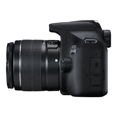 CANON - EOS 2000D -järjestelmäkamera + 18-55 mm:n EF-S 18-55 DC III -objektiivi - 24 megapikseliä - Full HD 1080p -video - 7,5 cm:n näyttö