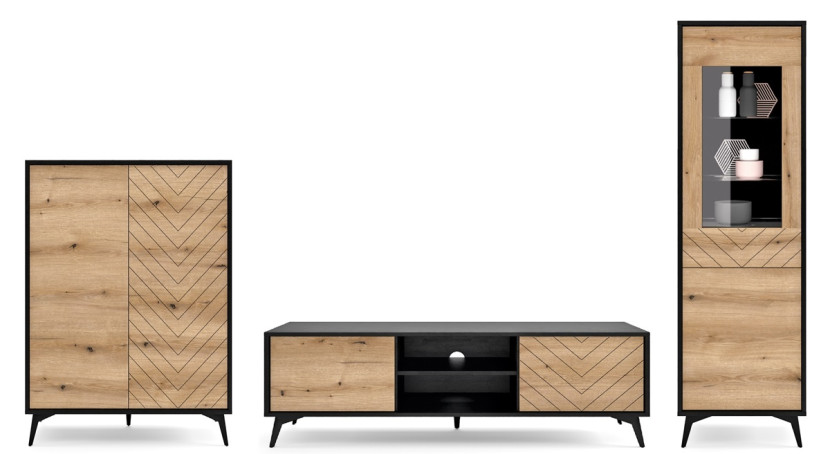 Meblościanka DIAMO do salonu w stylu loft