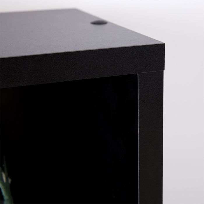 MUSIC modular shelving for CDs and DVDs, set of 2 column storage units with 10 compartments, in matte black melamine
