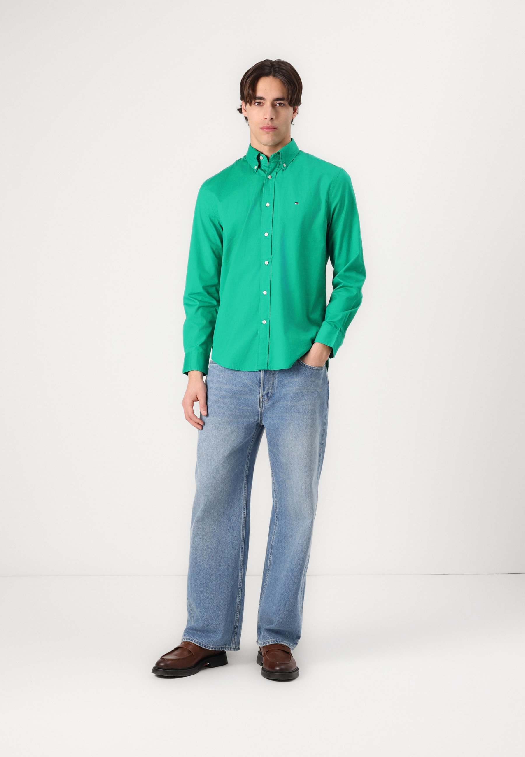Tommy Hilfiger FLEX POPLIN SOLID - Hemd - Olympiagrün