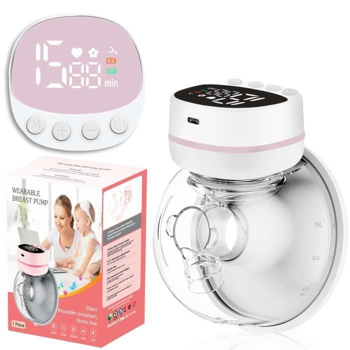 Extractor de leche eléctrico manos libres, extractor de leche eléctrico portátil de 200 ml con 5 modos/15 niveles, memoria de tiempo, pantalla LED, funcionamiento silencioso.