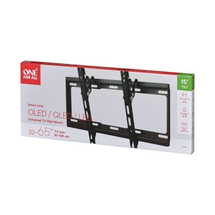 ONE FOR ALL WM2421 – Wandhalterung mit 15° Neigungsverstellung für Fernseher von 81 bis 165 cm (32 bis 65 Zoll) – Schwarz
