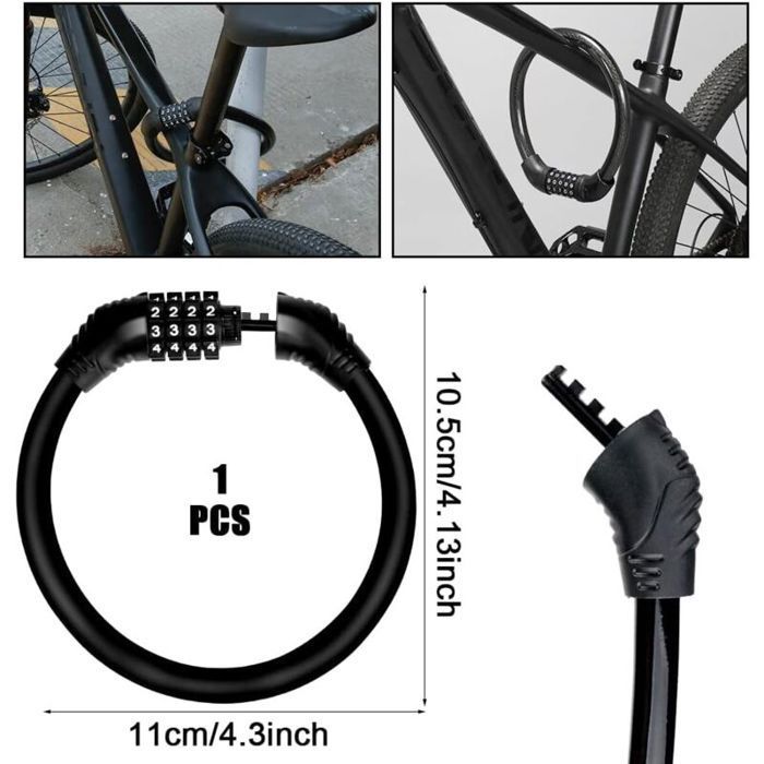 Candado para bicicleta, candado para patinete eléctrico, candado para patinetes, candado para casco de motocicleta, candado para remolque, antirrobo