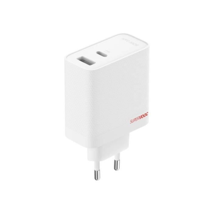Cargador de viaje OnePlus - SuperVOOC - 80W - USB-A/USB-C - Cable USB-C incluido