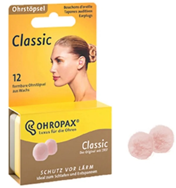 Ohropax oordopjes met was, 12 stuks