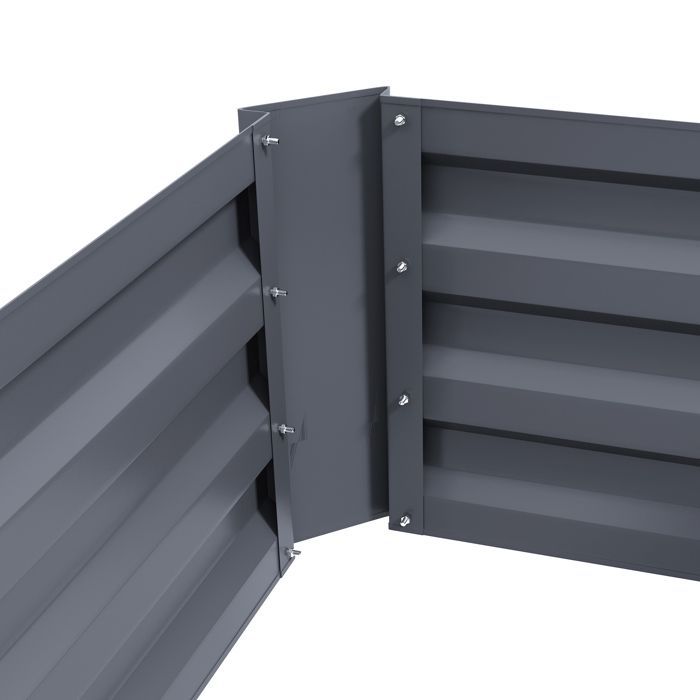 Durable Corrugated Steel Raised Garden Beds Grey 2pcs 100x50x30cm |