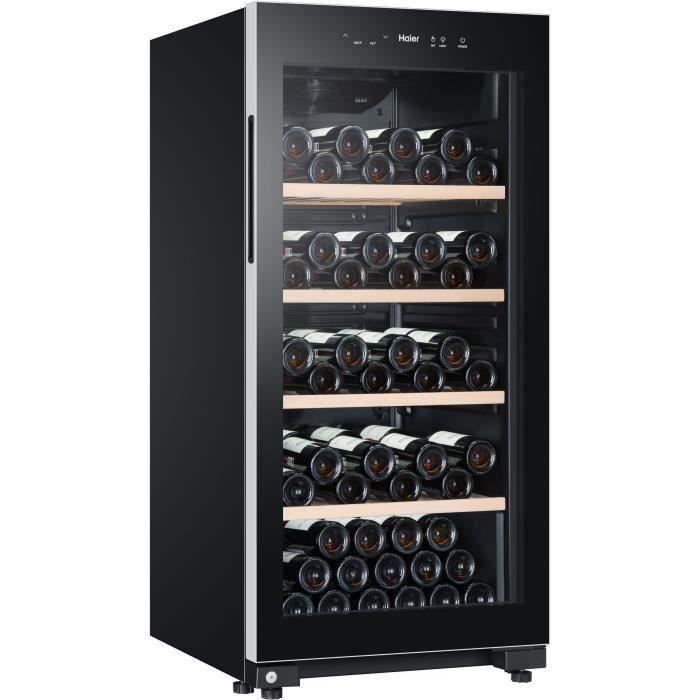 Cave à vin de vieillissement - HAIER HWS116GAE - Pose libre - 116 bouteilles H126.5 x L59,5 cm - Noir