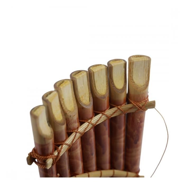Flauta de pan de bambú de 7 tubos, marrón/chocolate