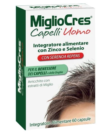 MIGLIOCRES Migliocres Cheveux pour Hommes 60 capsules Santé des cheveux et des ongles
