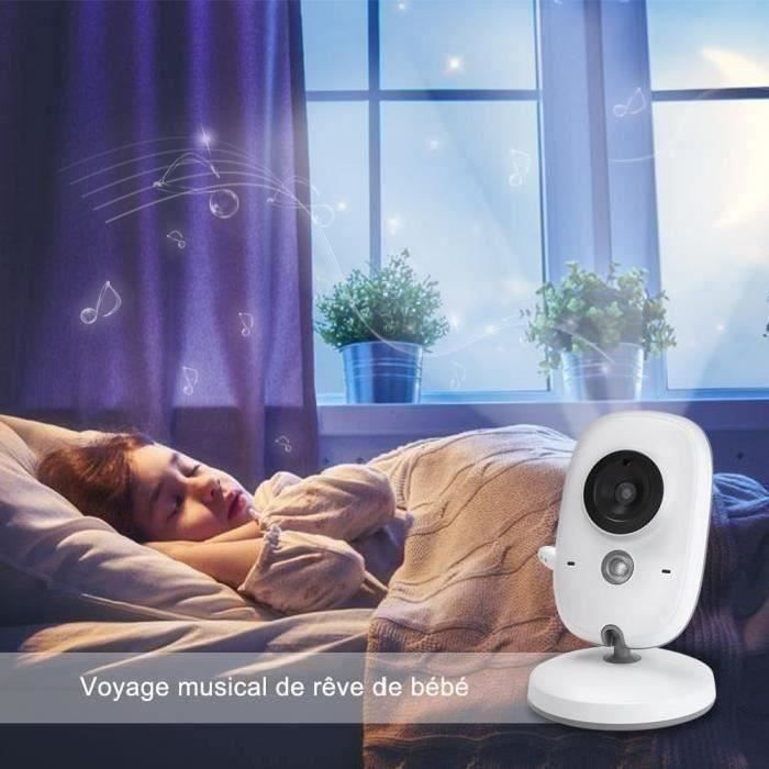 Babyphone Vidéo TH Bébé Moniteur 3.2 LCD Couleur - Vision Nocturne - Température - Rose