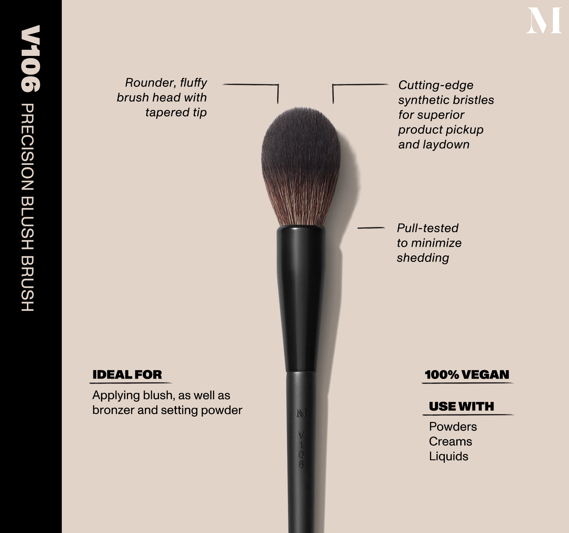 Pensulă de precizie pentru fard de obraz V106 - Morphe
