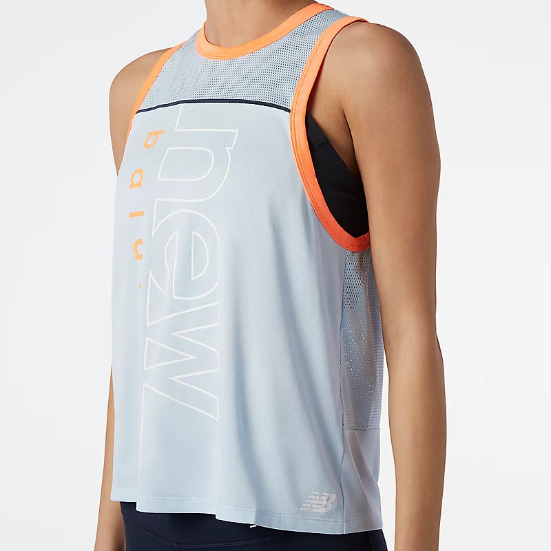 Damski top z nadrukiem Fast Flight Tank - UV GLO HEATHER