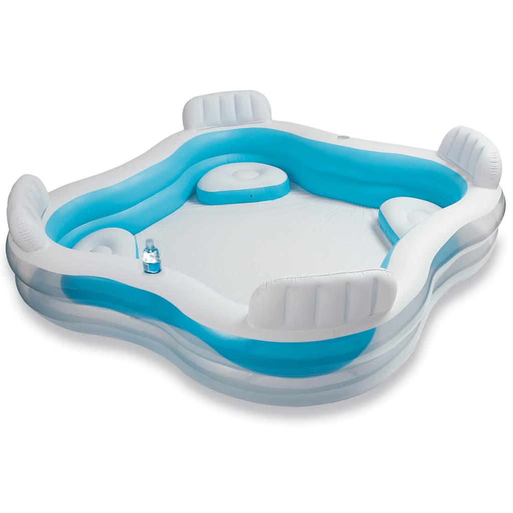 Piscina Intex com 4 assentos com encosto.