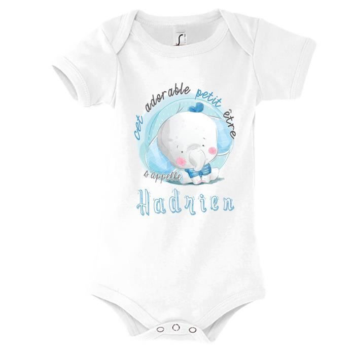 Hadrien | Body con mangas para bebé niño - Colección de nombres adorables para recién nacidos