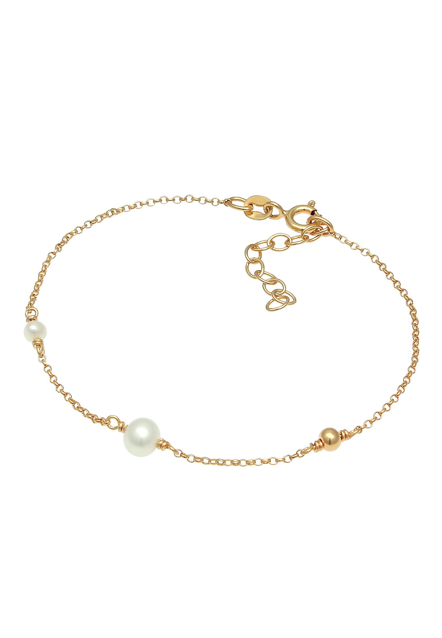 Elli Elégant ajustable pour dames avec perles de culture d'eau douce en argent sterling 925 plaqué or