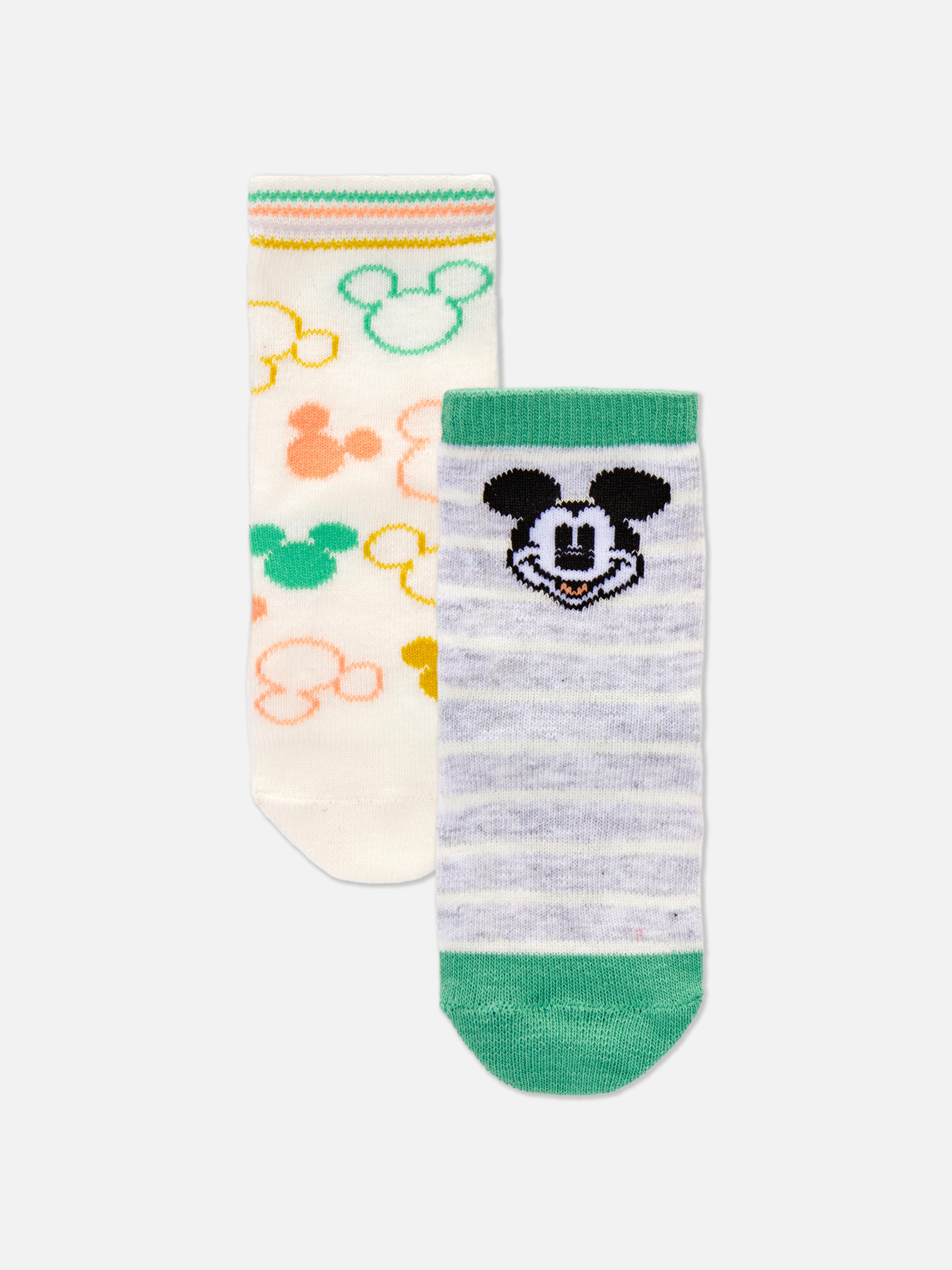 Șosete Disney Mickey Mouse, 2 perechi Șosete drăguțe Disney pentru degetele mici ale piciorușelor
