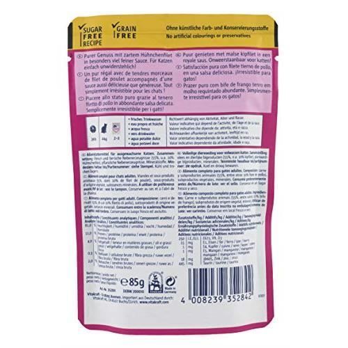 Alimento para gatos - VITAKRAFT - Delicioso filete de pollo para gatos adultos - Paquete de 23 sobres 35284