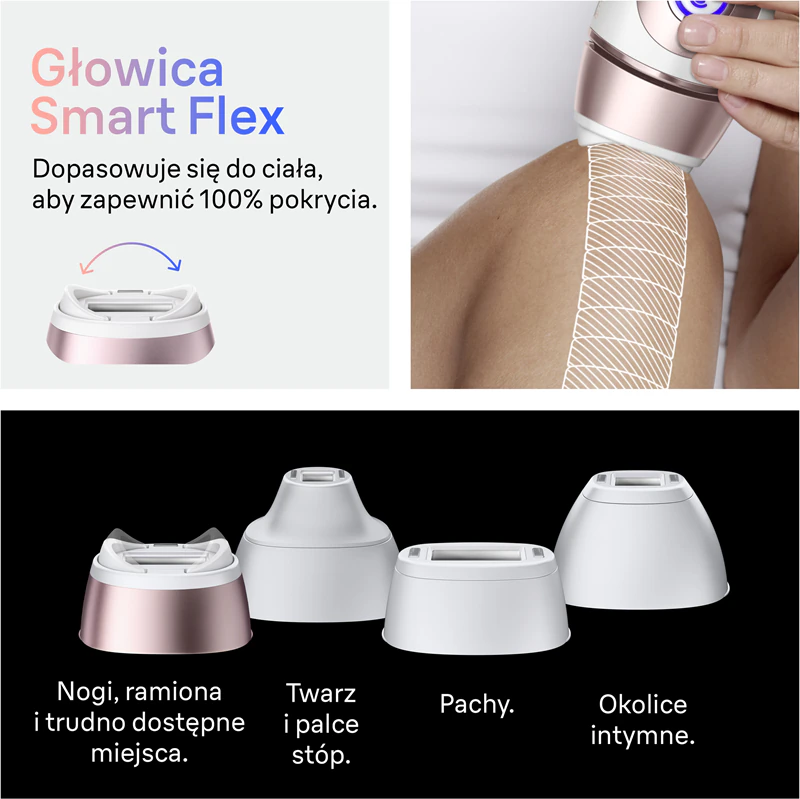 Inteligentný IPL prístroj na odstraňovanie chĺpkov Braun Smart IPL Skin i·expert PL7432 na telo, tvár, oblasť bikín a podpazušie.