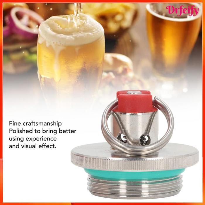 Tapón para barril Akozon Mini, tapa para barril de cerveza con alivio de presión, válvula de acero inoxidable para barril de cerveza, juego culinario