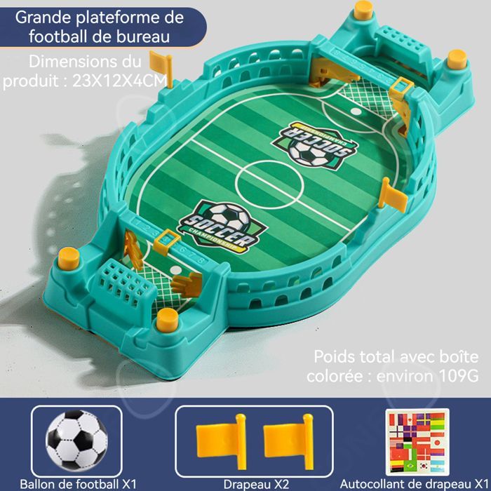 Mesa de futbolín C de 23 x 12 cm, material ABS. Diversión sin fin para dos jugadores. Mesa de futbolín interactiva y competitiva. Juguete de mesa.
