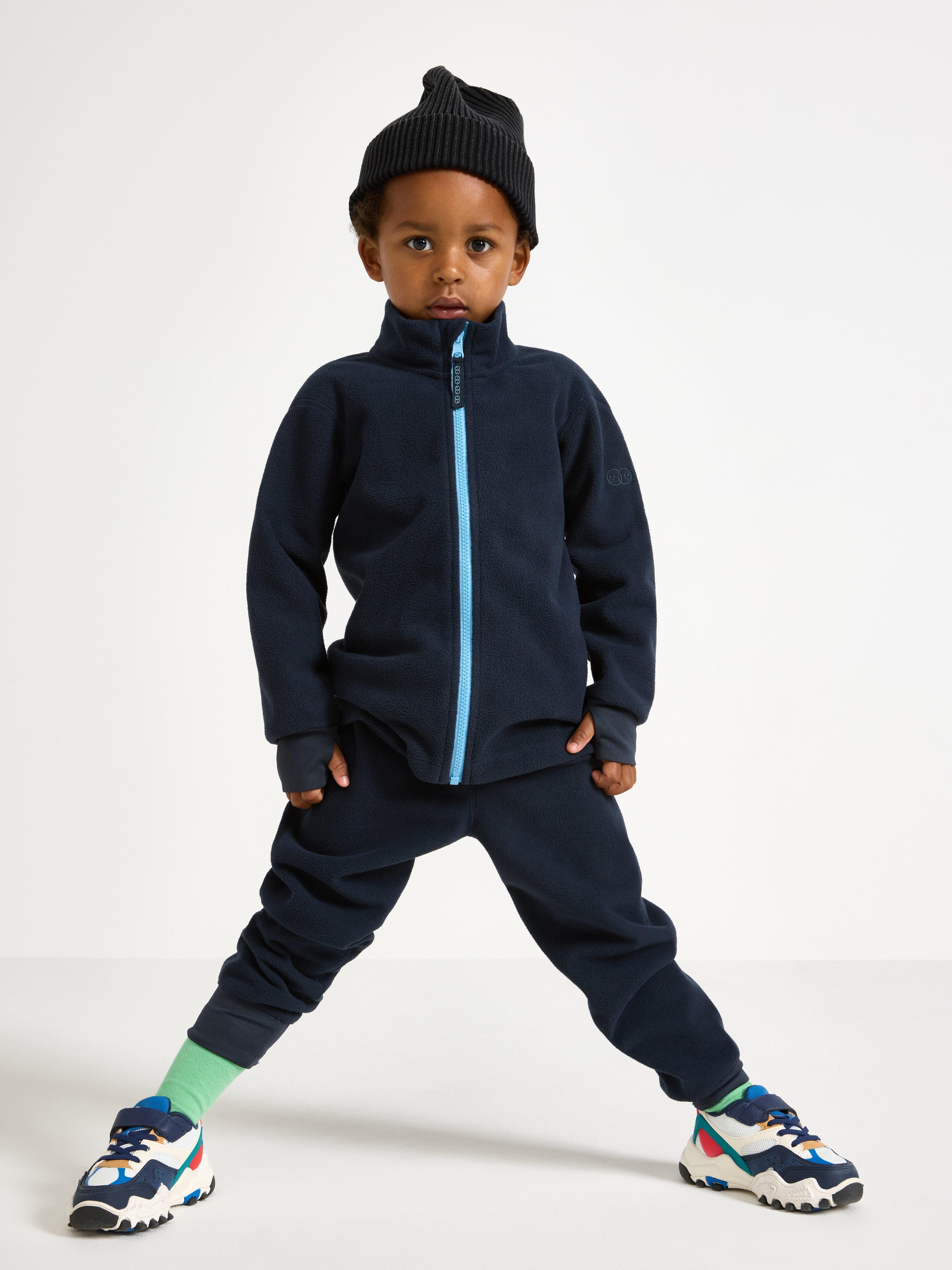 Pantalones impermeables de forro polar cortavientos – Ropa deportiva infantil azul marino oscuro