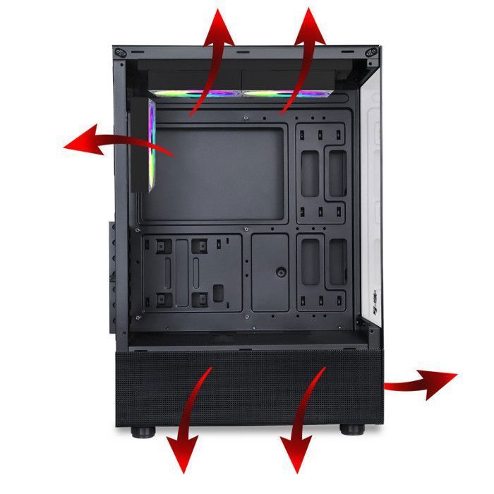 PC Gamer case - SPIRIT OF GAMER - SPECTRA DARK - RGB - 3 120 mm fans - ATX/mATX compatible