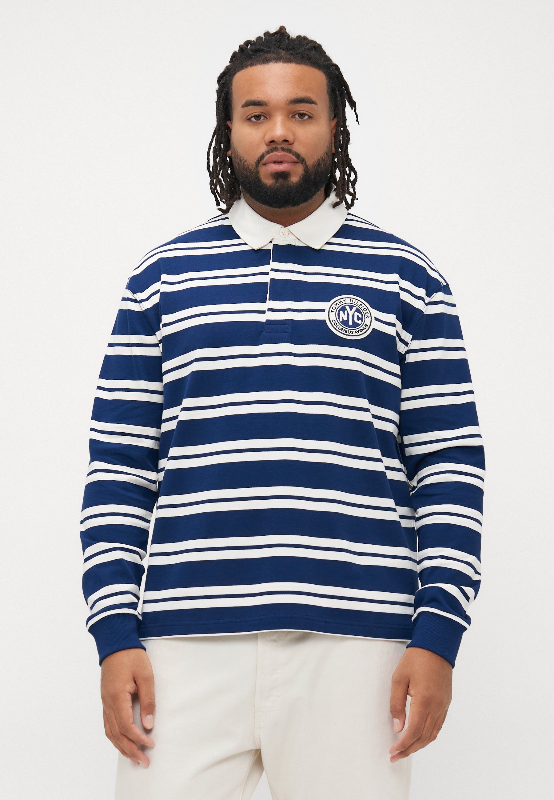 Maglia a maniche lunghe Tommy Hilfiger AUTENTICA A RIGHE DA RUGBY - avorio petalo/blu navy preppy