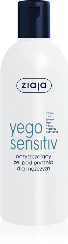 Gel de banho de limpeza Ziaja Yego Sensitiv para homens