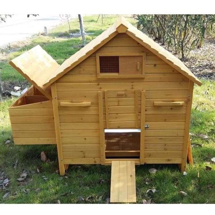 Gallinero Bassette XL para 6 a 10 gallinas - Poulailler Direct - Marrón - 10 animales