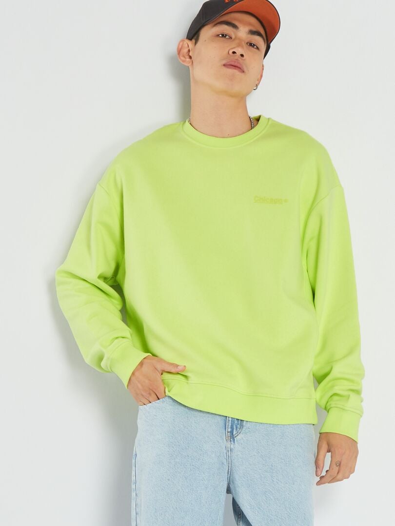 Bluza polarowa w jednolitym kolorze - ZIELONA