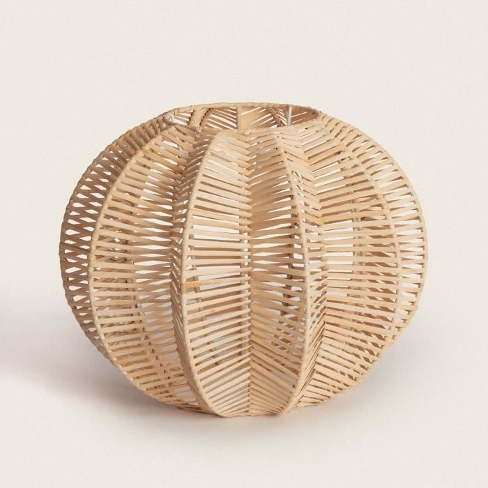 Suspension Rotin Tobonga - TECHBREY - Abat-jour en Rotin Naturel - 40 cm - Style Bohème-chic