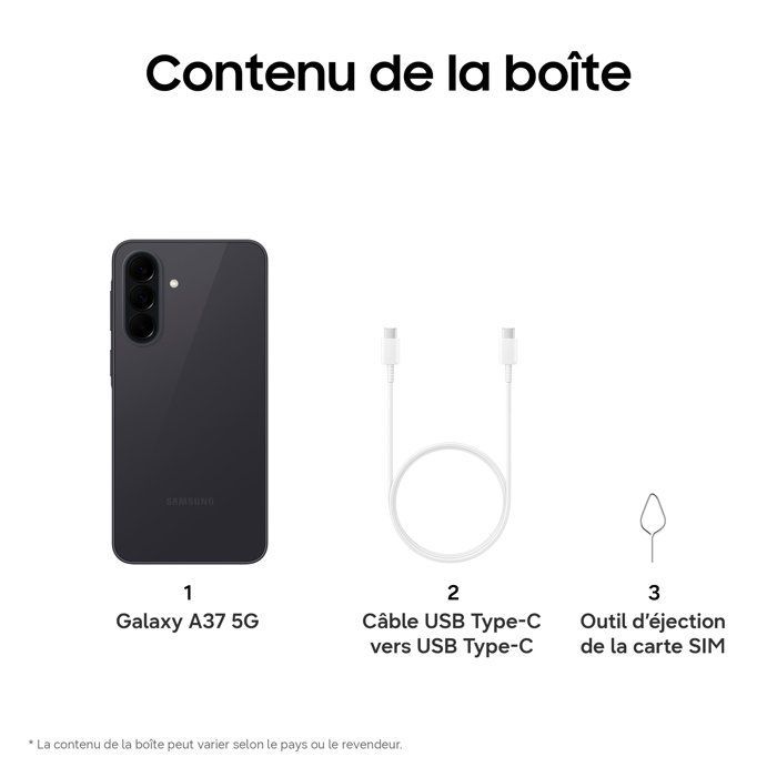 SAMSUNG Galaxy A37 5G AI Smartphone 256 Go Graphite - Version française