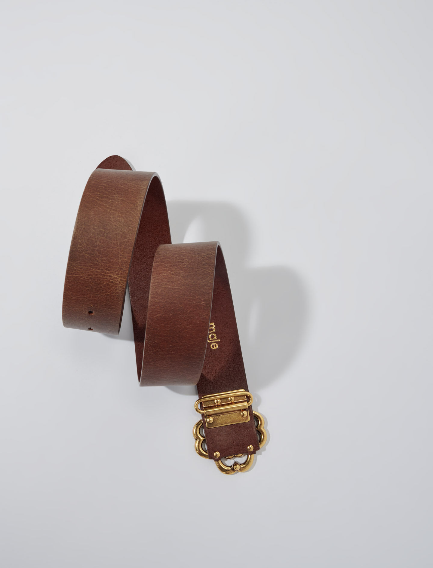 Curea din piele învechită Clover-Marron vieilli