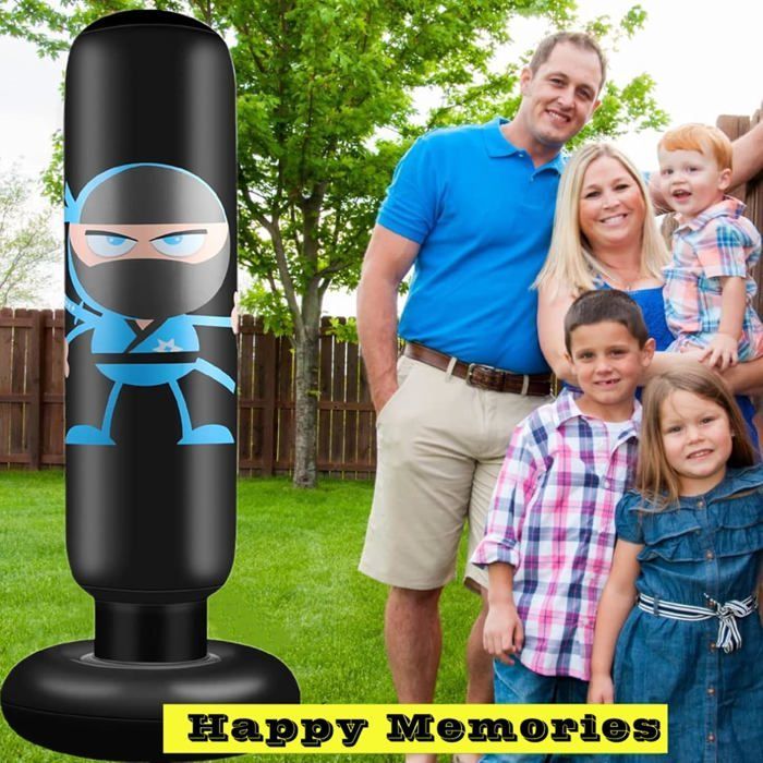 Punching Bag with Boxing Gloves, 160cm Children's Boxing Bag for Karate, Taekwondo, Punching Bag, Gift for Boys and Girls Ages 5-12, Black