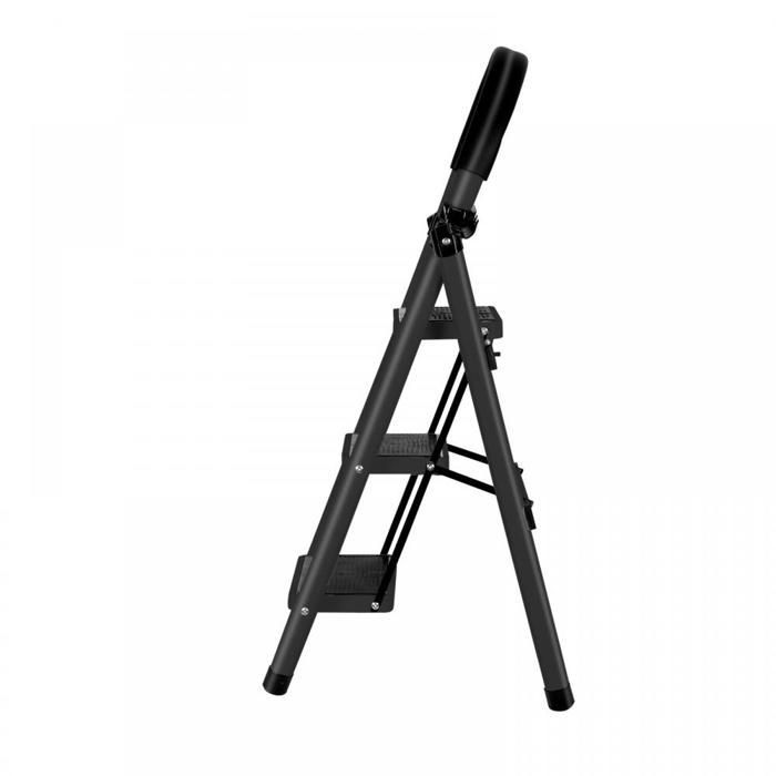 Taburete plegable de 3 peldaños B.LIVEM - Taburete pequeño - Peldaños antideslizantes - Capacidad de carga de 150 kg - para cocina, garaje, oficina