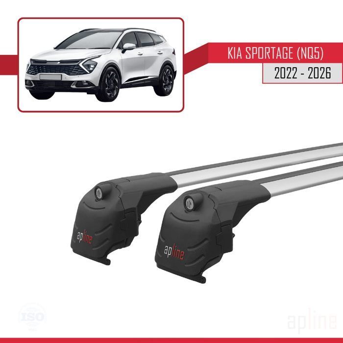 Barras de techo ACE-2 para Kia Sportage 5 (NQ5) 2022-2026 (sin techo corredizo), portaequipajes para coche, color gris, 2 barras.