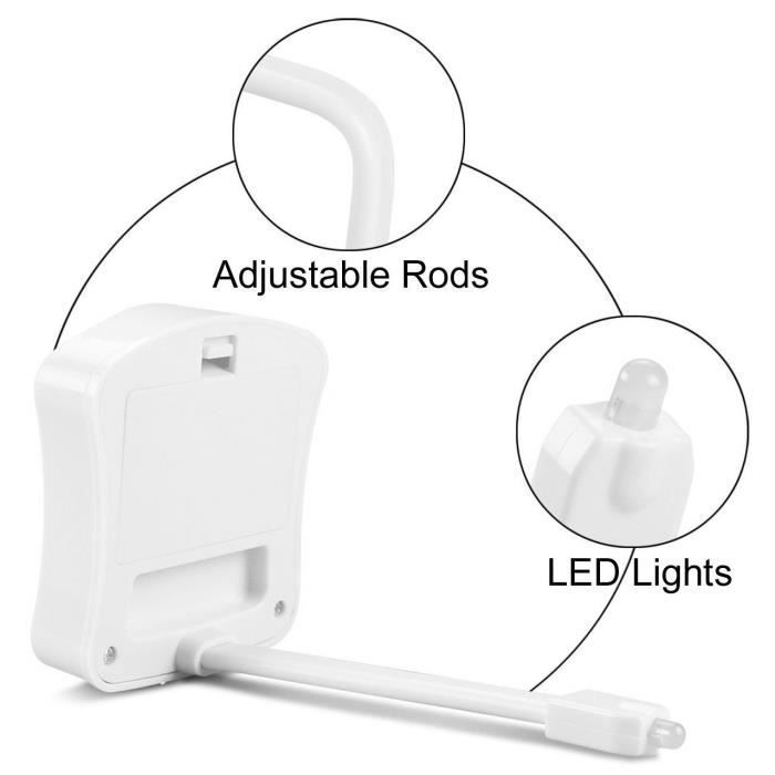 Lámpara de baño LED Leeko con luz nocturna, 8 colores cambiantes, compatible con todos los asientos de inodoro, base de ABS, ángulo de flexión de 270 grados.