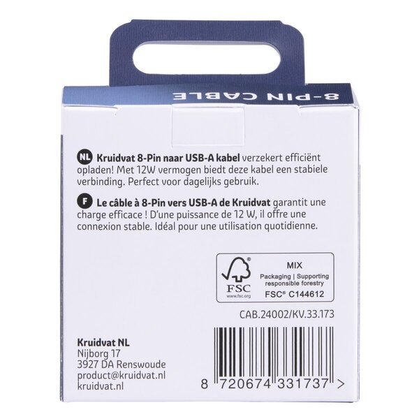 Kruidvat USB-A 8-пински кабл