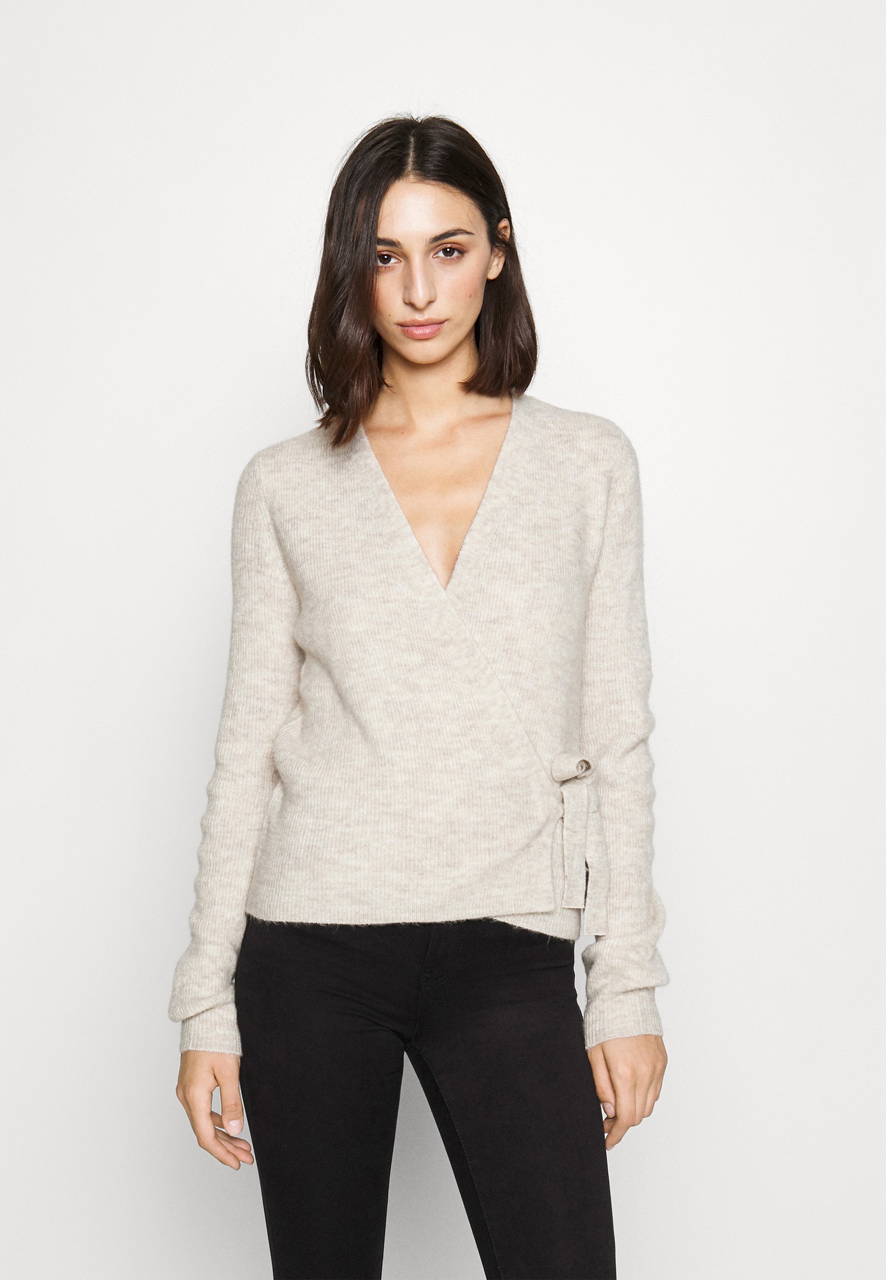 Vero Moda Tall VMRUBELLEFILE WRAP CARDIGAN - Cardigan - berkenmelange