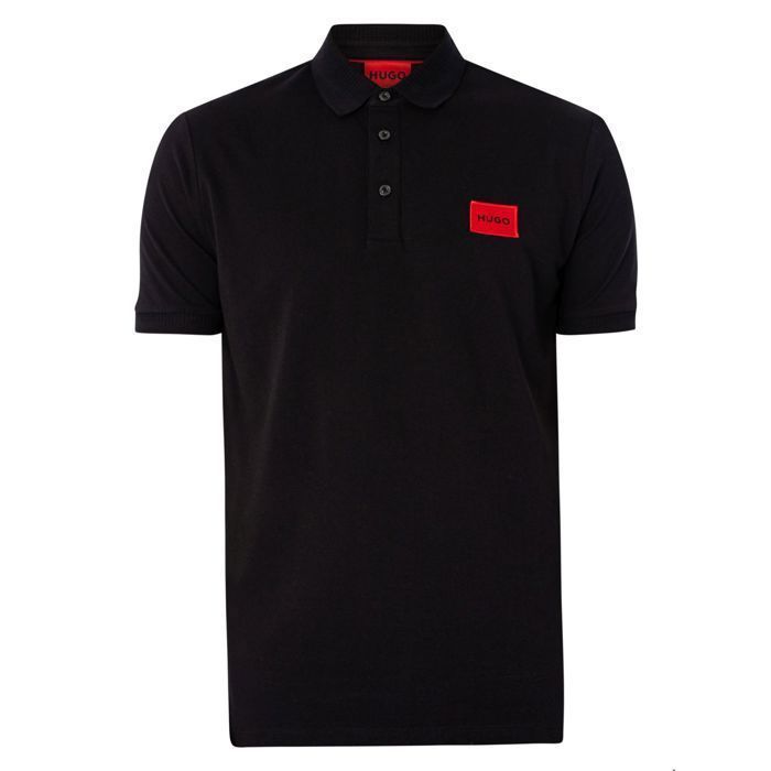 Men's Polo Shirt - HUGO by HUGO BOSS - Slim Fit - Black - Short Sleeves - Polo Collar
