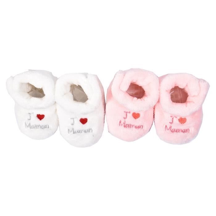 Pantofole a forma di bozzolo per neonate - OZABI - Confezione da 3 paia, sorpresa per bambine - Rosa - Tessuto