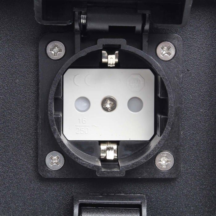 Wiltec Borne de jardin avec 2 Prises de courant – pour l’extérieur – en Aluminium – IP44 – Éclairage d’extérieur Pilier Potelet exté