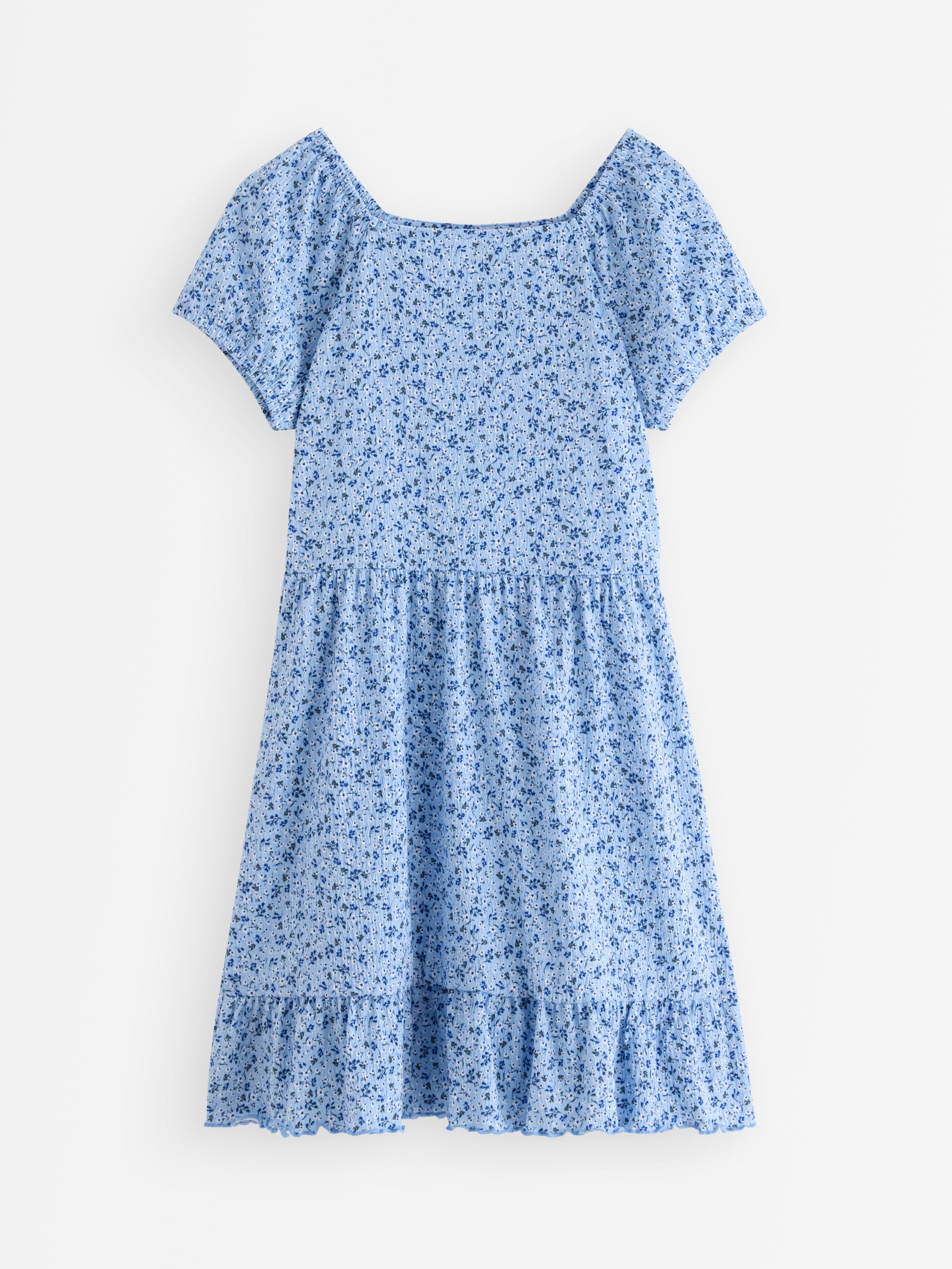 Rochie din jerseu cu mânecă scurtă, albastru deschis