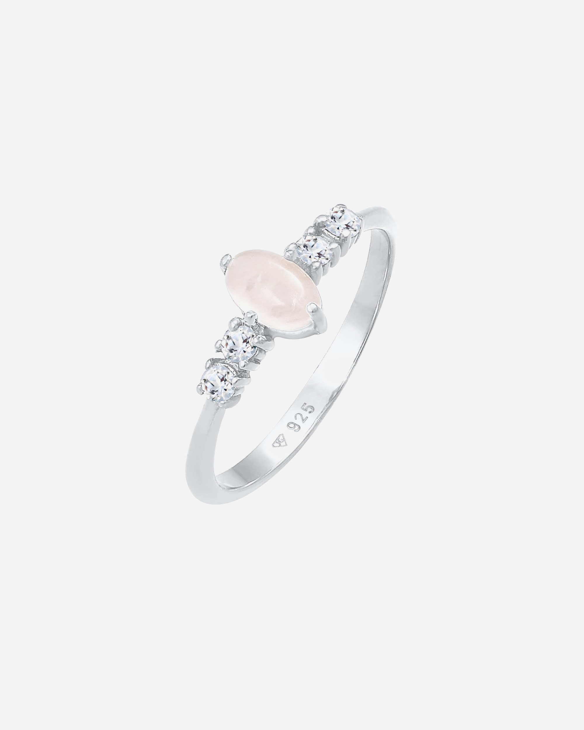 Elli PREMIUM Femmes Oval Engagement Elegant scintillant avec Quartz rose et Topaze en argent sterling 925
