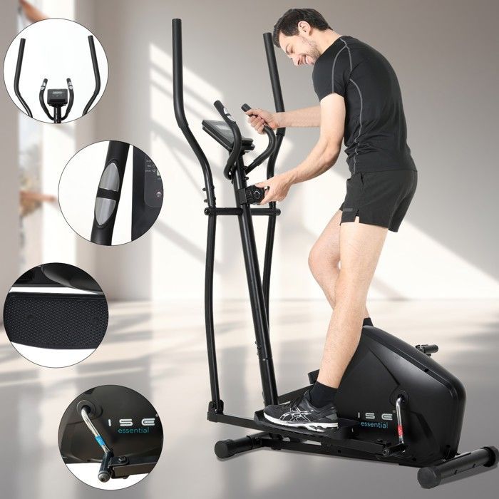 Cyclette ellittica magnetica ISE con 8 livelli di resistenza, sensore di pulsazioni, volano da 8 kg, schermo LCD SY-9802